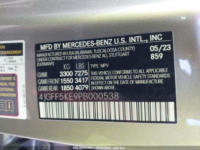 4JGFF5KE9PB000538 Mercedes-Benz Gls Gls 450