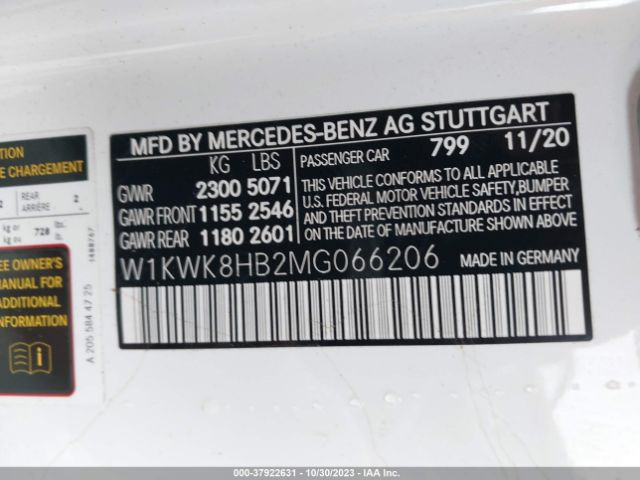 W1KWK8HB2MG066206 Mercedes-Benz Amg C 63 S