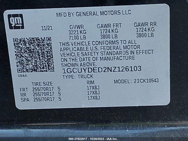 Chevrolet Silverado 1500 Ltd Lt 2022 1GCUYDED2NZ126103 Image 9