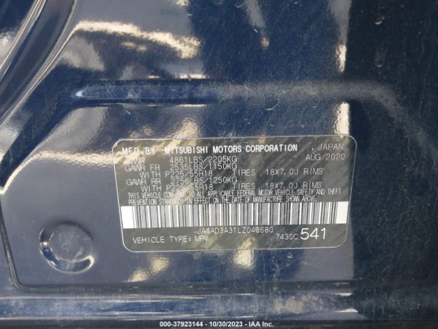 JA4AD3A31LZ043680 Mitsubishi Outlander Se/sel/le/sp