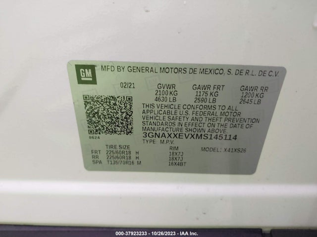 Chevrolet Equinox Awd Premier 2021 3GNAXXEVXMS145114 Image 9