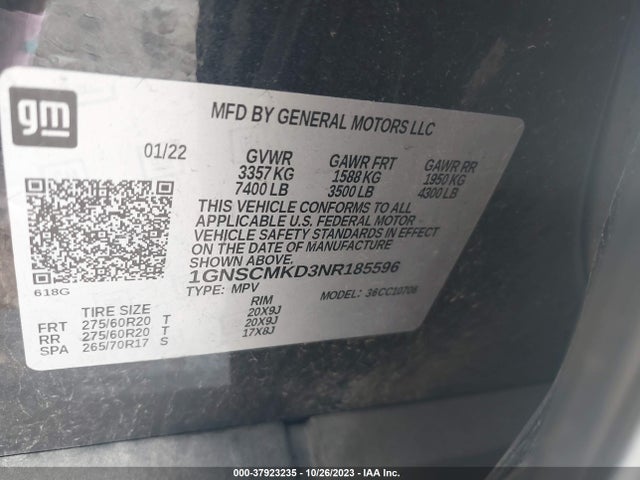 Chevrolet Tahoe 2wd Ls 2022 1GNSCMKD3NR185596 Image 9