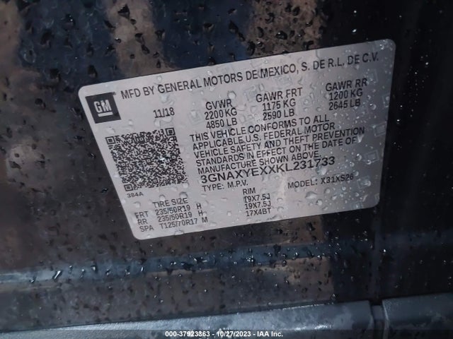 Chevrolet Equinox Premier 2019 3GNAXYEXXKL231733 Image 9