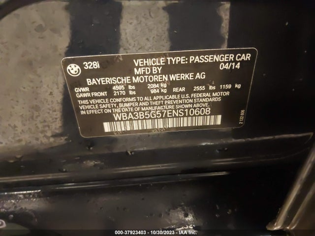 BMW 328i Xdrive 2014 WBA3B5G57ENS10608 Image 9