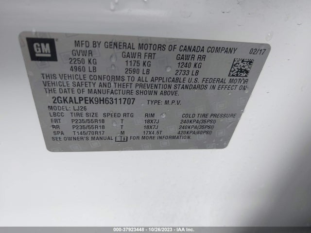 GMC Terrain Slt 2017 2GKALPEK9H6311707 Image 9