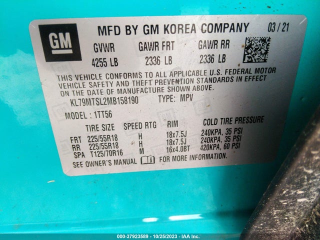 Chevrolet Trailblazer Rs 2021 KL79MTSL2MB158190 Image 9