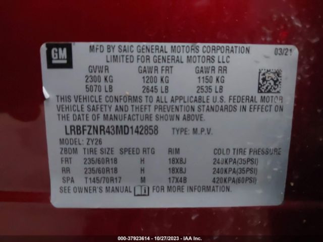 LRBFZNR43MD142858 Buick Envision Essence