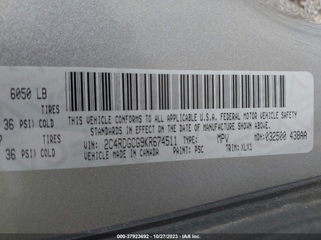 Dodge Grand Caravan Sxt 2019 2C4RDGCG9KR674511 Image 9
