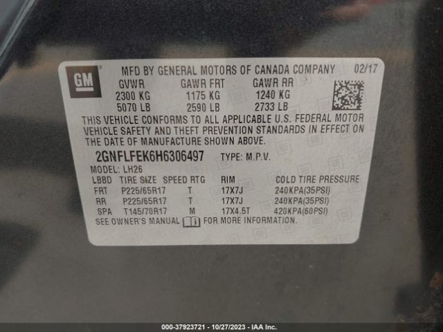 2GNFLFEK6H6306497 Chevrolet EQUINOX LT