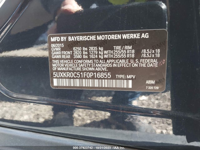 5UXKR0C51F0P16855 BMW X5 Xdrive35i