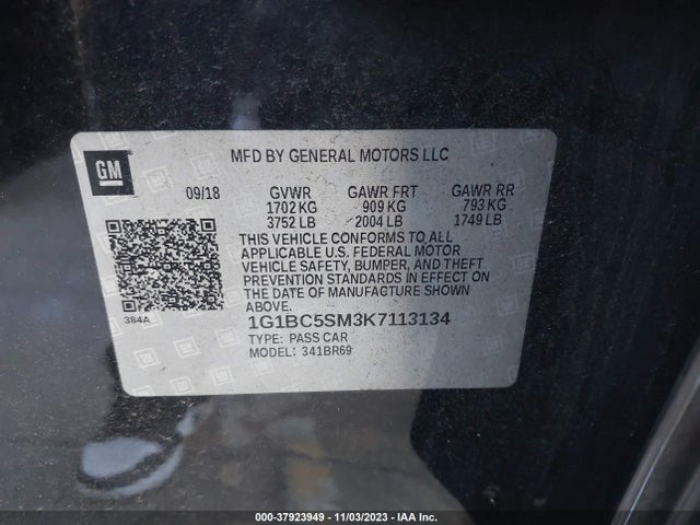 Chevrolet CRUZE LS 2019 1G1BC5SM3K7113134 Image 9