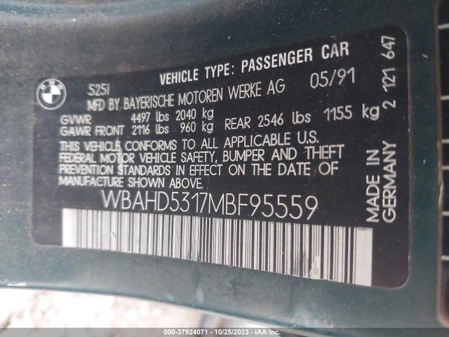1991 BMW 525 WBAHD5317MBF95559 Photo 8