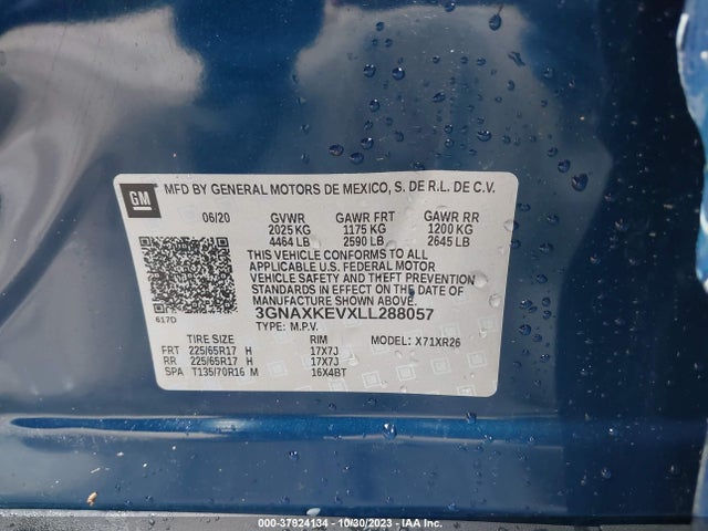 Chevrolet EQUINOX LT 2020 3GNAXKEVXLL288057 Image 9