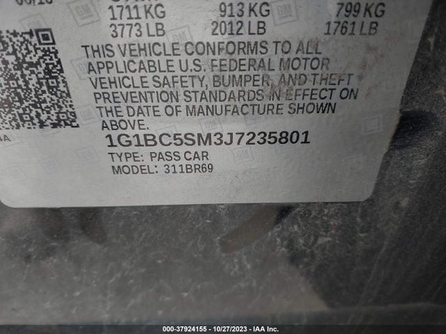 Chevrolet Cruze Ls Auto 2018 1G1BC5SM3J7235801 Image 9