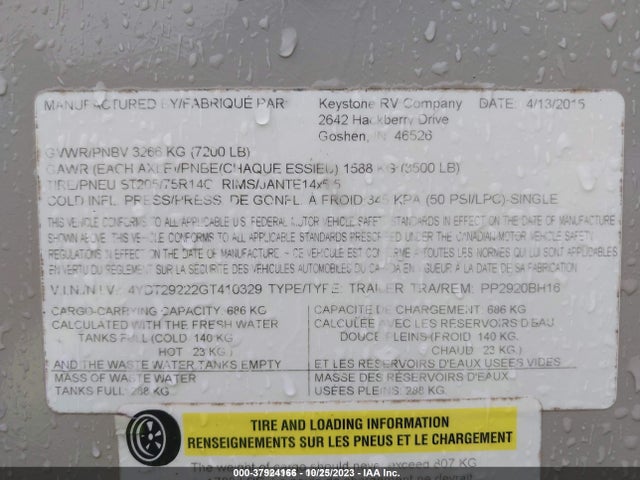 2016 KEYSTONE PASSPORT 4YDT29222GT410329 Photo 8