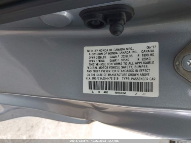 2HGFC3A55HH751519 Honda Civic Coupe Si