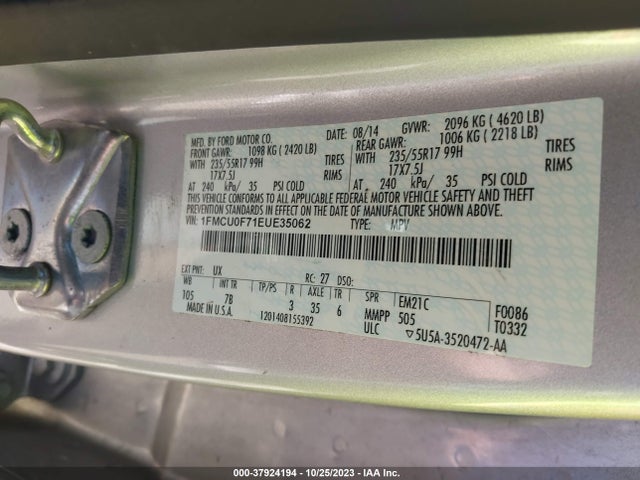 Ford ESCAPE S 2014 1FMCU0F71EUE35062 Image 9
