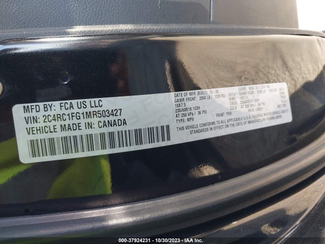2C4RC1FG1MR503427 Chrysler Pacifica Touring