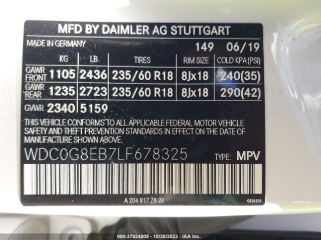 2020 MERCEDES-BENZ GLC 300 WDC0G8EB7LF678325 Photo 8