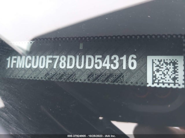 2013 FORD ESCAPE S VIN: 1FMCU0F78DUD54316