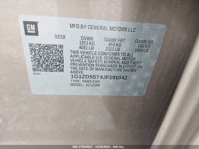 Chevrolet MALIBU LT 2018 1G1ZD5ST4JF191042 Image 9