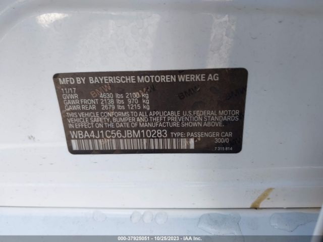 WBA4J1C56JBM10283 BMW 430i Gran Coupe