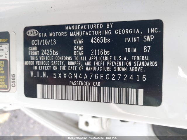 KIA OPTIMA EX 2014 5XXGN4A76EG272416 Image 9