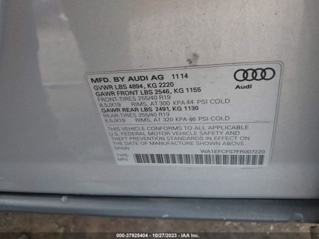 WA1EFCFS7FR007220 Audi Q3 2.0t Premium Plus