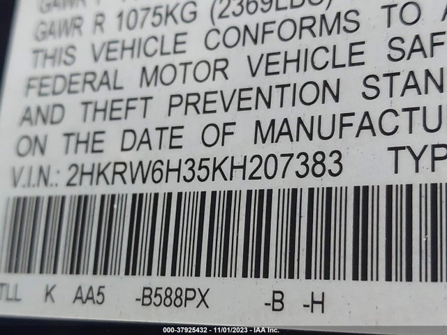 Honda CR-V LX 2019 2HKRW6H35KH207383 Image 9