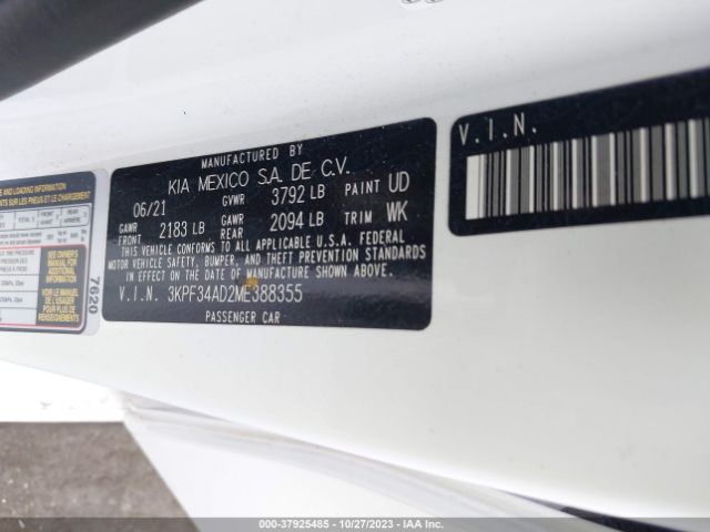 3KPF34AD2ME388355 KIA Forte Gt-line