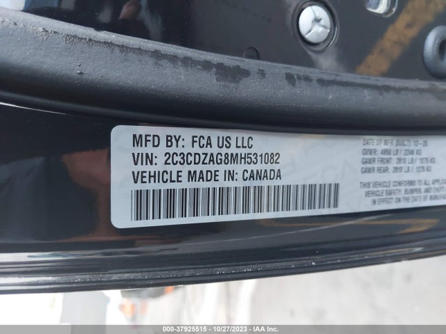 Dodge Challenger Sxt 2021 2C3CDZAG8MH531082 Image 9