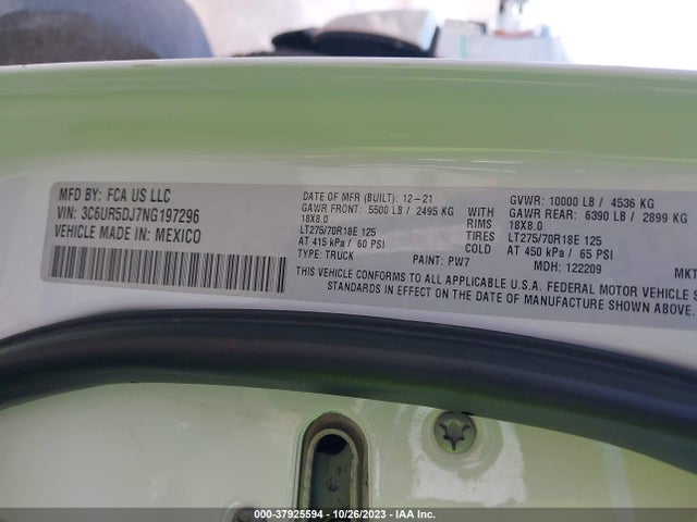 RAM 2500 Big Horn 2022 3C6UR5DJ7NG197296 Image 9