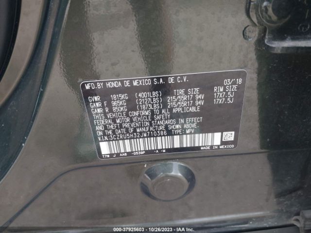 3CZRU5H32JM710386 Honda HR-V LX