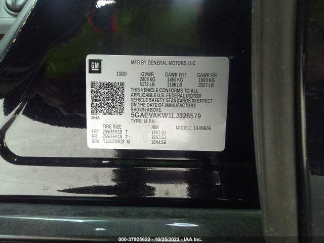 Buick Enclave Essence 2020 5GAEVAKW1LJ326579 Image 9