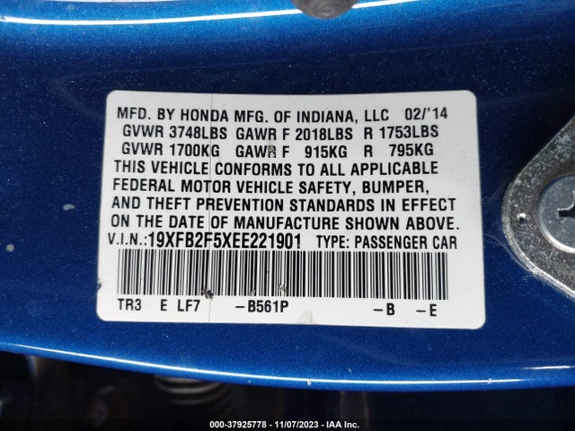 Honda Civic Lx 2014 19XFB2F5XEE221901 Image 9