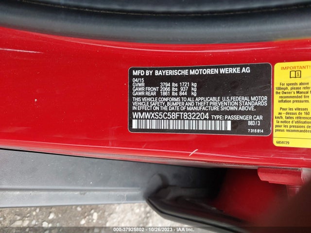 2015 MINI HARDTOP WMWXS5C58FT832204 Photo 8