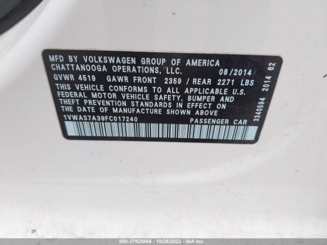1VWAS7A39FC017240 Volkswagen Passat 1.8t S