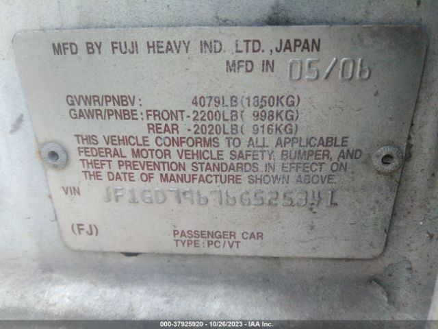 2006 SUBARU IMPREZA SEDAN JF1GD79676G525341 Photo 8