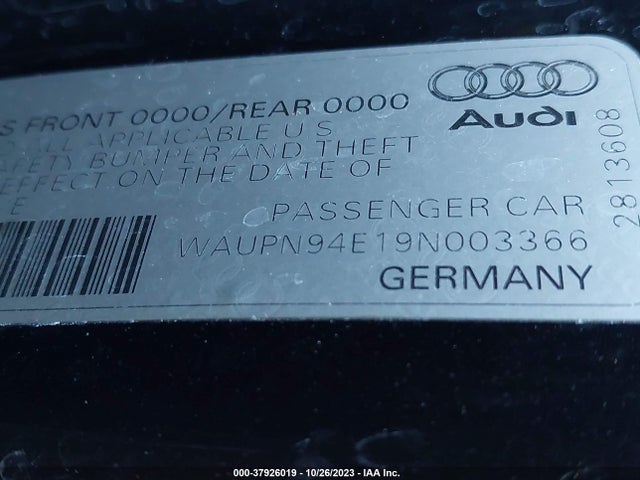 2009 AUDI S8 WAUPN94E19N003366 Photo 8