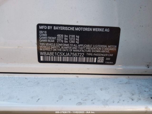 WBA8E1C5XJA756722 BMW 3 Series 330e Iperformance