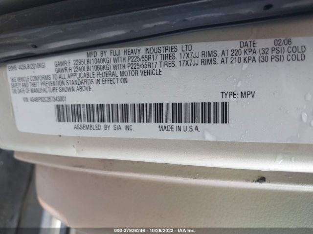 2006 SUBARU LEGACY WAGON 4S4BP62C267343001 Photo 8