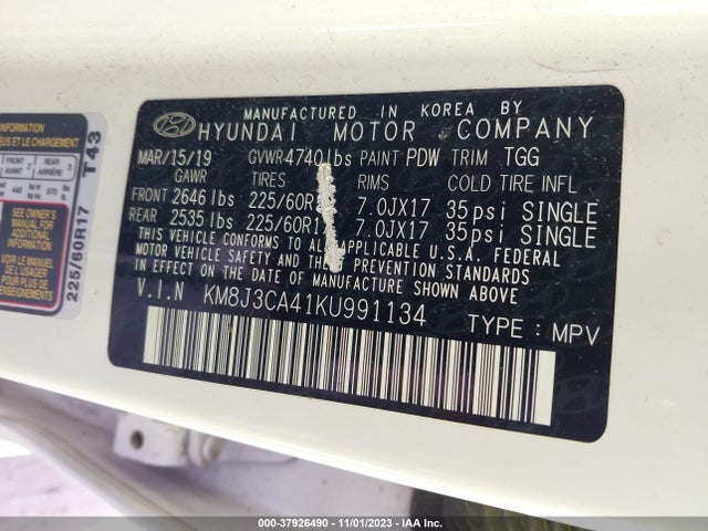 Hyundai Tucson Value 2019 KM8J3CA41KU991134 Image 9