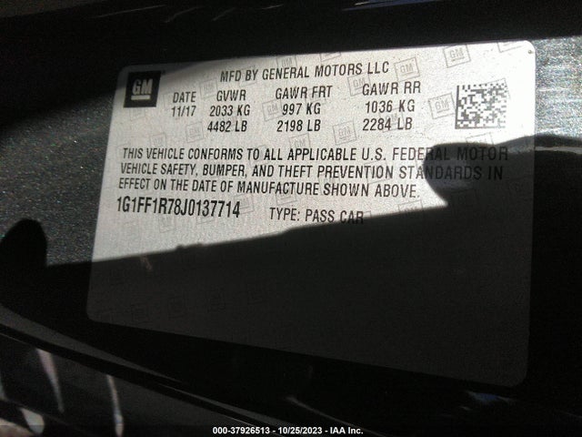 Chevrolet Camaro 1ss 2018 1G1FF1R78J0137714 Image 9