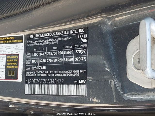 4JGDF7CE7EA348472 Mercedes-Benz Gl-class Gl 450