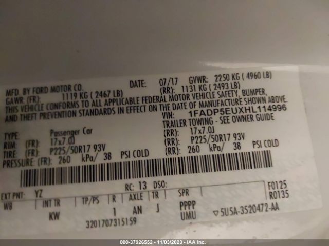 2017 FORD C-MAX ENERGI 1FADP5EUXHL114996 Photo 8