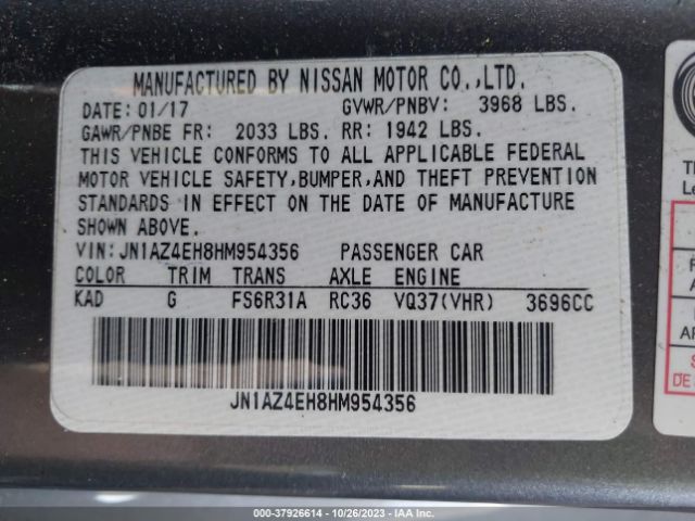 2017 NISSAN 370Z JN1AZ4EH8HM954356 Photo 8
