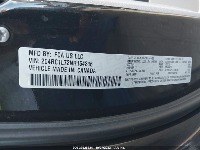 Chrysler Pacifica Hybrid Touring L 2022 2C4RC1L72NR164246 Image 9