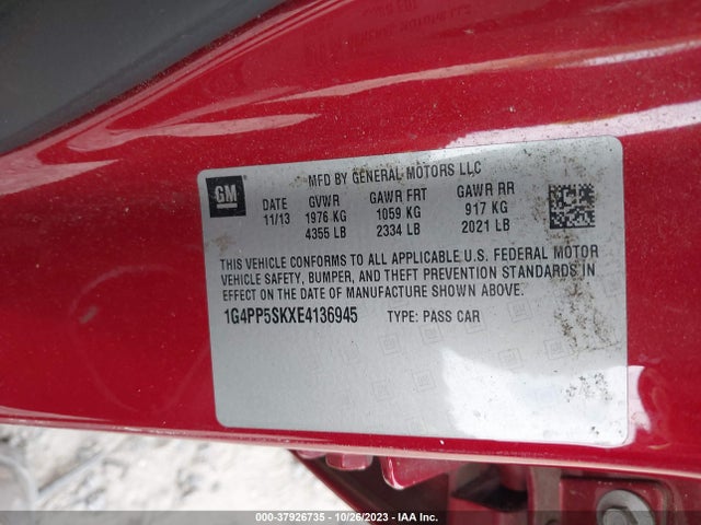 1G4PP5SKXE4136945 Buick Verano