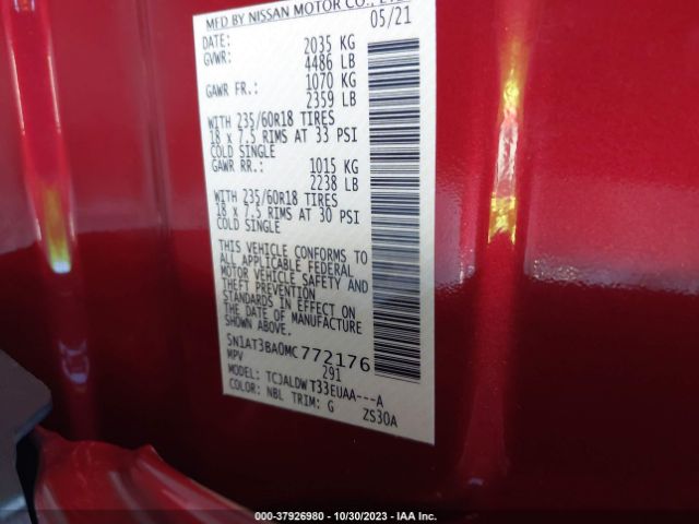 5N1AT3BA0MC772176 Nissan ROGUE SV