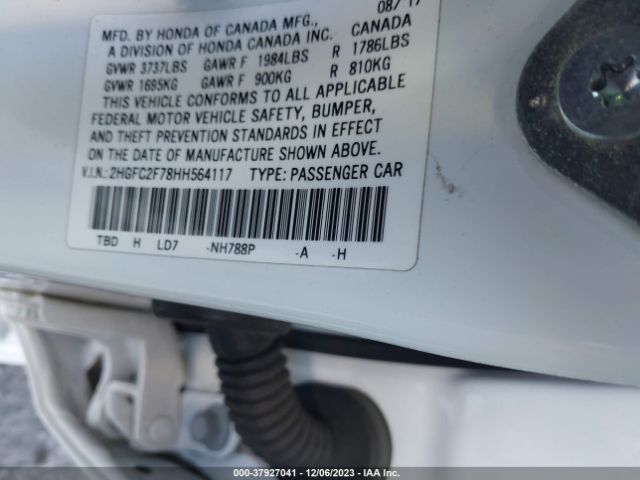 2HGFC2F78HH564117 Honda Civic Sedan Ex